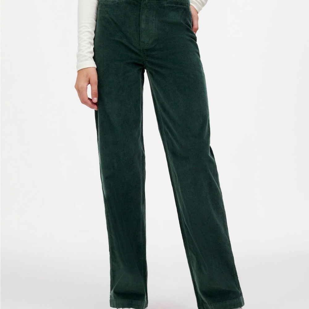 Madewell Emmett Wide Leg - Green Courdouroy